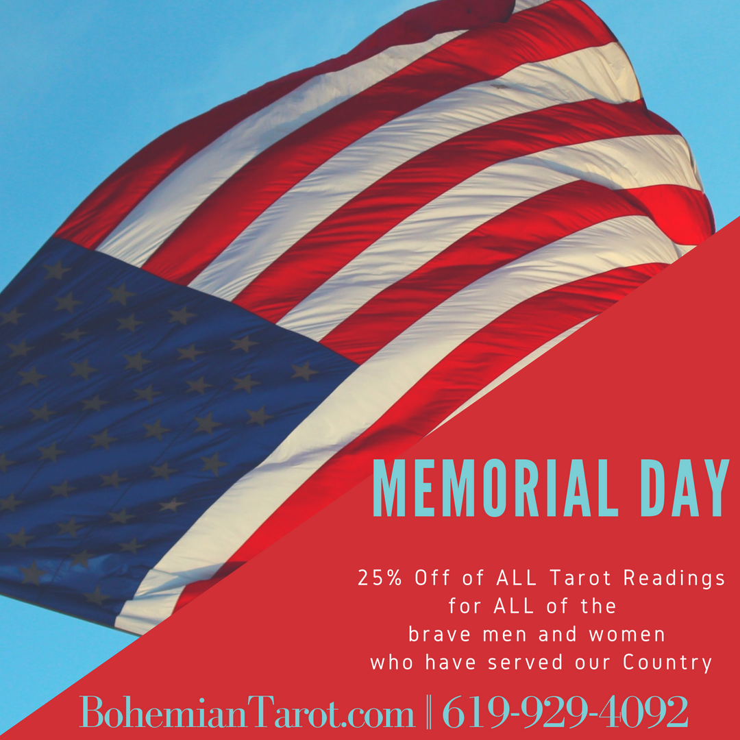 25% OFF Tarot Card Readings for Memorial Day Weekend!